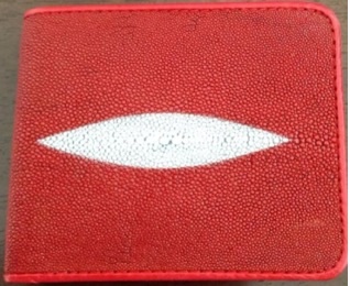  @@กระเป๋า สตางค์ หนังกระเบน นำโชคลาภ สีแดง@@    