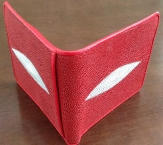  @@กระเป๋า สตางค์ หนังกระเบน นำโชคลาภ สีแดง@@    