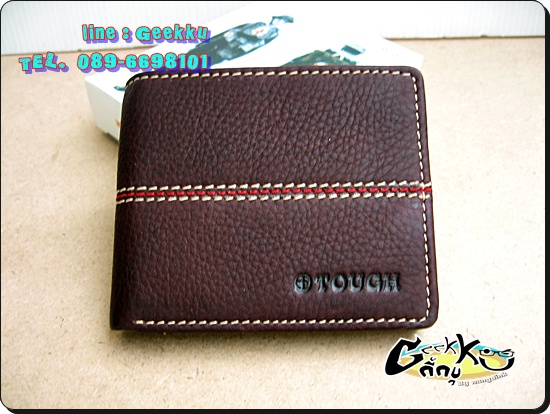  กระเป๋าตังค์ Tough (T06) หนังแท้สีน้ำตาล 