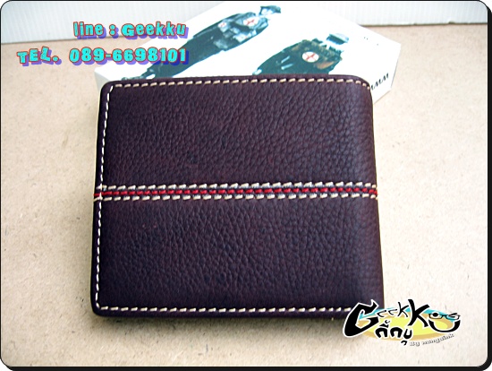  กระเป๋าตังค์ Tough (T06) หนังแท้สีน้ำตาล 