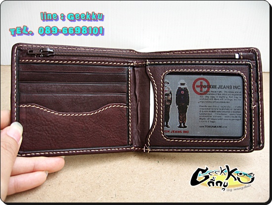  กระเป๋าตังค์ Tough (T06) หนังแท้สีน้ำตาล 