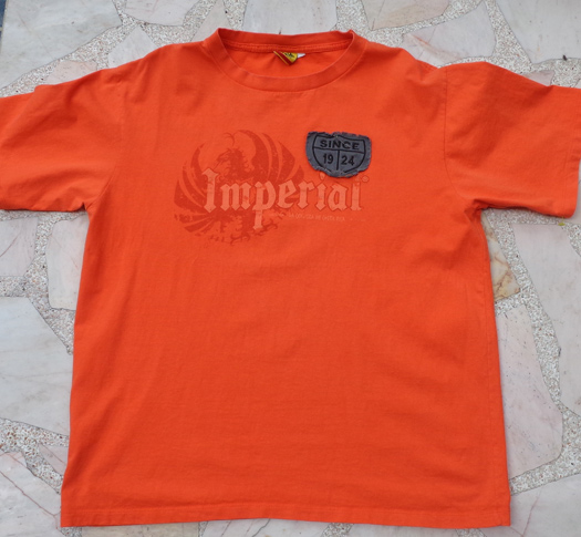 เสื้อยืด Imperial นกอินทรีผยอง ของแท้ จาก คอสตาริกา เบอร์ L สีแสบๆ ส้มๆ สดๆ
