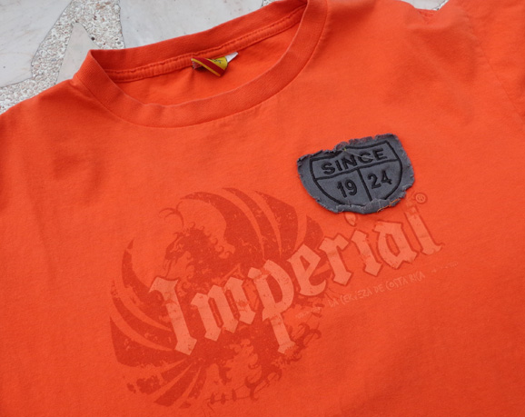 เสื้อยืด Imperial นกอินทรีผยอง ของแท้ จาก คอสตาริกา เบอร์ L สีแสบๆ ส้มๆ สดๆ