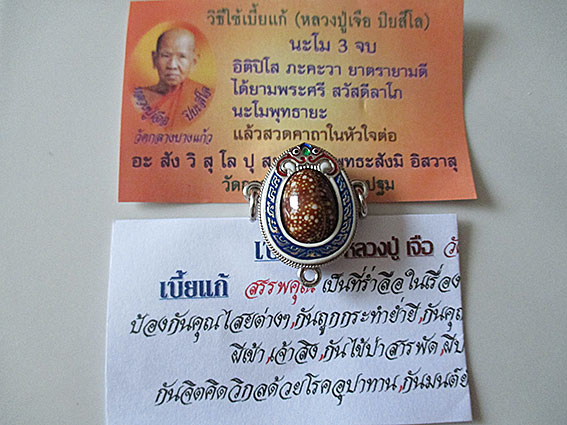 เบี้ยแก้ หลวงปู่เจือ เคาะเดียวแดงค่ะ