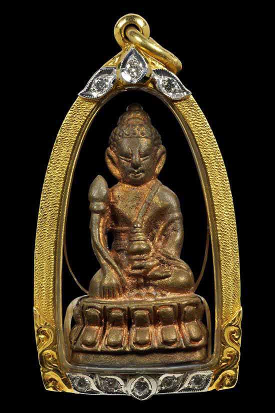 หายากสุดๆ พระกริ่งสายรกพระพุทธเจ้า เนื้อสัมฤทธิ์(แดง)หลวงปู่ญาท่านสวน วัดนาอุดม ปี 39 น้ำทองกระจาย