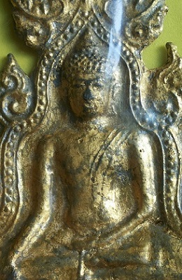 พระซุ้มร่มโพธิ์ใหญ่ เนื้อชินเงิน กรุวัดราชบูรณะ จ.พระนครศรีอยุธยา แท้ดูง่ายทองเดิมจากกรุ