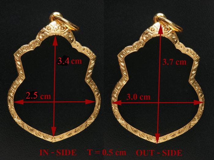 กรอบทองยกซุ้มหัวสิงห์ งานแกะมือ น้ำเต้า หน้าหนุ่ม หน้าแก่ หลวงปู่ทวด นน. 2.10 ราคา 2900 มือหนึ่ง