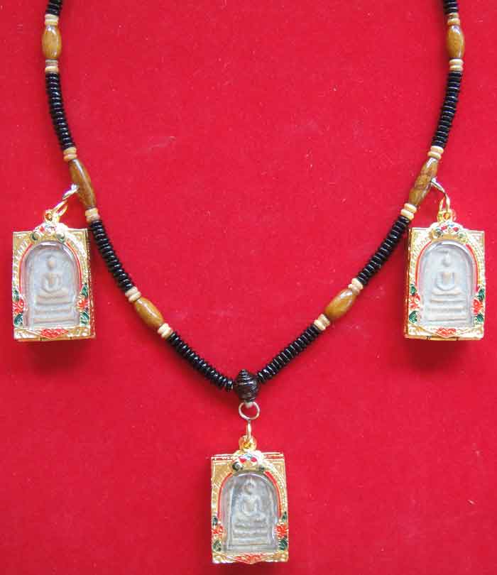 (((วัดใจเคาะเดียว10 บาทแดง)))สร้อยผสมเม็ดกะลาตาเดียว+หัวกลางไม้มงคล ความยาว ๒๖ นิ้ว แบบ ๓ ห่วง ๒ เส้