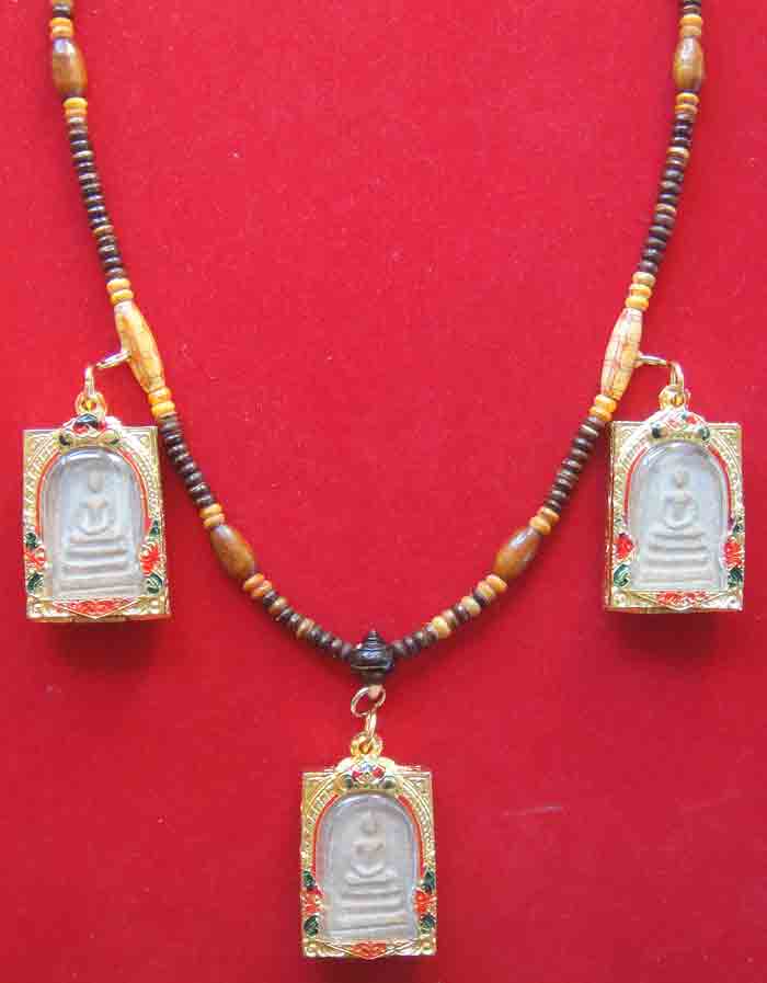 (((วัดใจเคาะเดียว10 บาทแดง)))สร้อยผสมเม็ดกะลาตาเดียว+หัวกลางไม้มงคล ความยาว ๒๖ นิ้ว แบบ ๓ ห่วง ๒ เส้