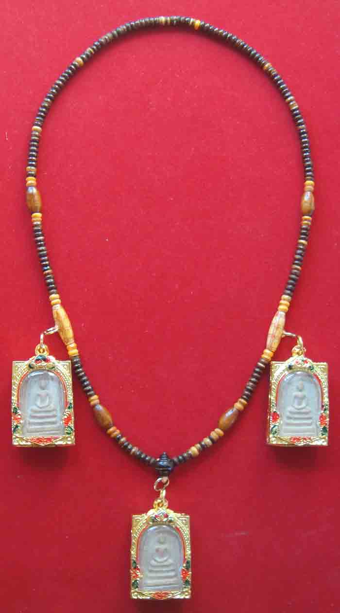 (((วัดใจเคาะเดียว10 บาทแดง)))สร้อยผสมเม็ดกะลาตาเดียว+หัวกลางไม้มงคล ความยาว ๒๖ นิ้ว แบบ ๓ ห่วง ๒ เส้