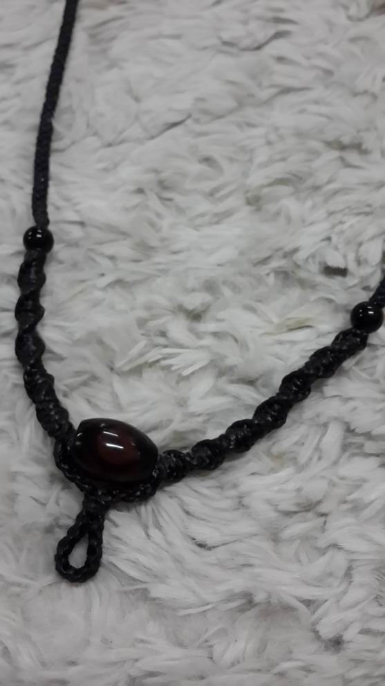 "เคาะเดียวครับ" สร้อยเชือกเทียนถัก แขวนพระ 1 องค์ ความยาว 21 นิ้ว