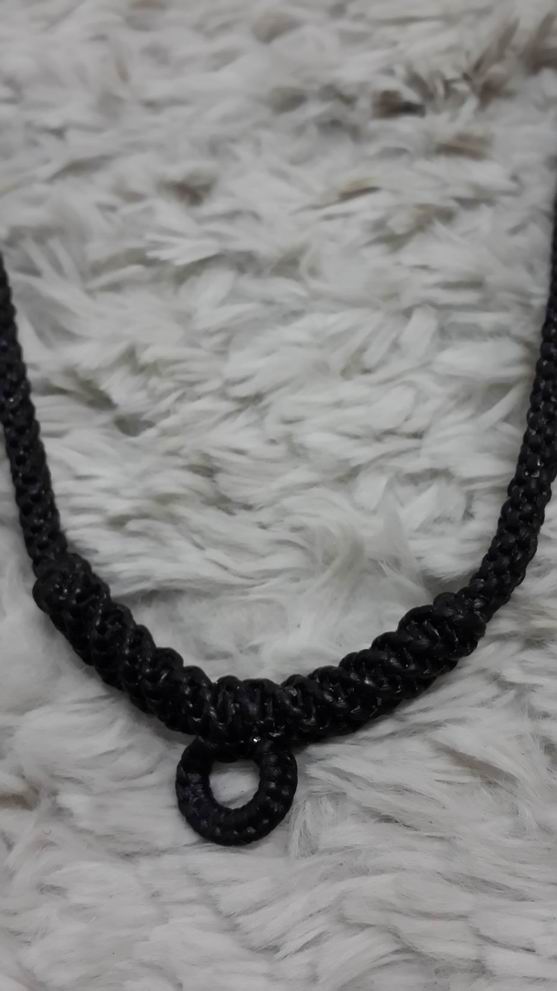 "เคาะเดียวครับ" สร้อยเชือกเทียนถัก แขวนพระ 1 องค์ ความยาว 21 นิ้ว