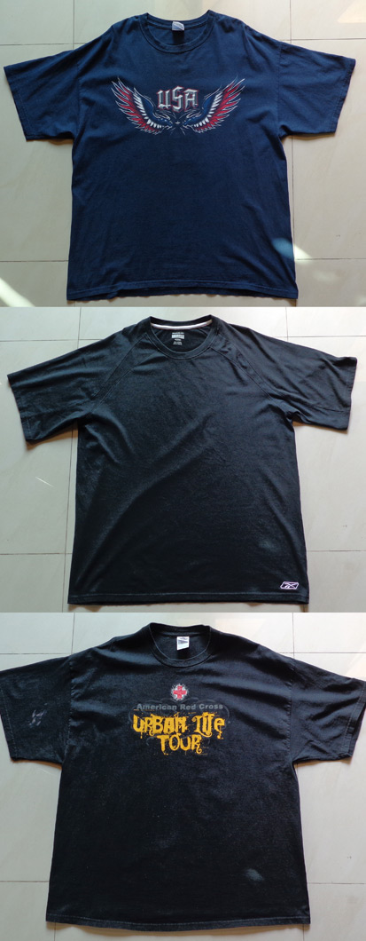 เสื้อ 3 ตัว USAปีกนก และ REEBOK และ American Red Cross เบอร์ใหญ่ XL ทั้งสามตัวนะครับ ถูกๆคับ