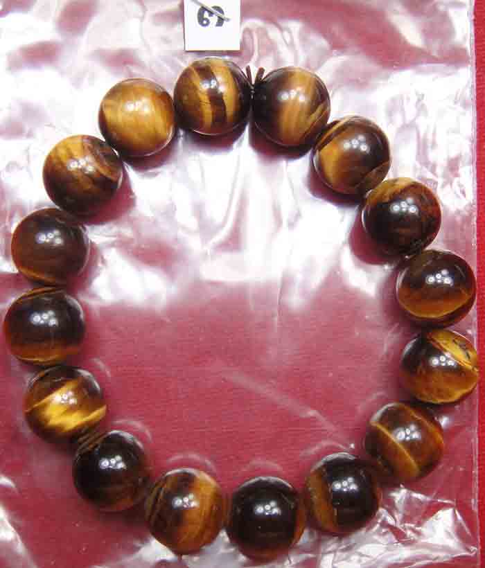 สร้อยข้อมือหินสีอัญมณี “ไทเกอร์อายส์ (Tiger eye stone)” แก้ปีชง 2558 ขนาด 13 ม.ม. สวยจริง ถูกกว่า...