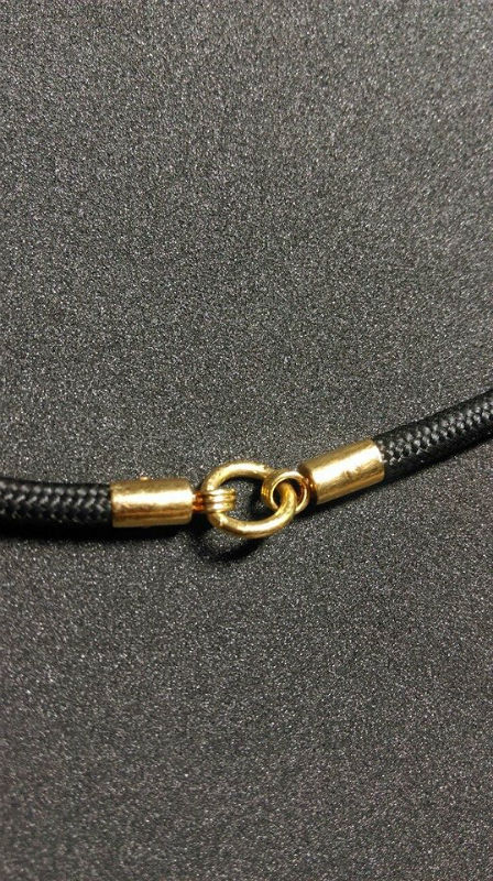 มือ 2 สร้อยเชือกร่มข้อทองคำขนาด 4.0 มิล ความยาว 24 นิ้ว