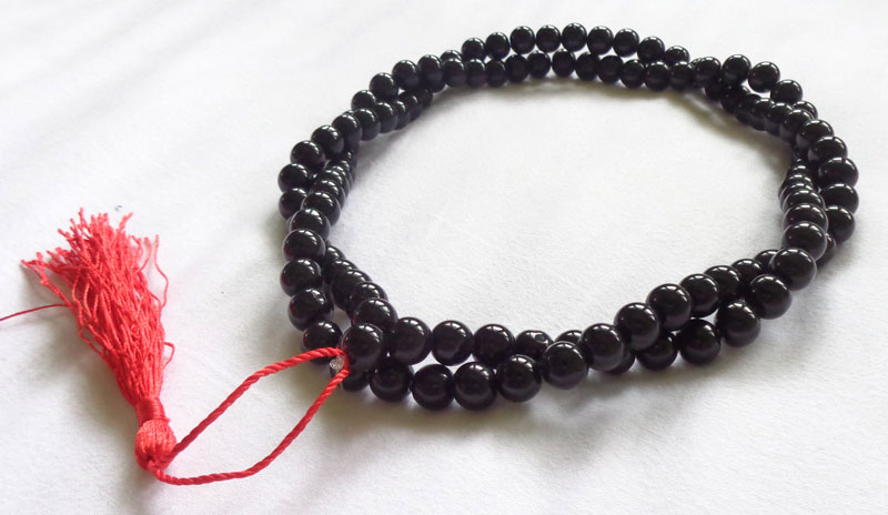 ((วัดใจเคาะเดียวแดง)))สร้อยประคำนิลจากพม่า ความยาว 49 นิ้ว เส้นผ่าศูนย์กลาง 13 ม.ม.คุ้มครองป้องกันภั