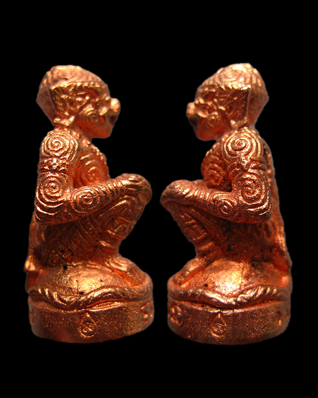 หนุมานมหาปราบไพรี หลวงปู่บัว ถามโก เนื้อทองแดงนอก ก้นอุดผงผสมสีผึ้งหลวงปู่บัว กล่องเดิม