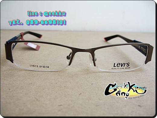 กรอบ แว่นตา Levi's ทรงครึ่งกรอบสีกัน(ดำ-เทา)   