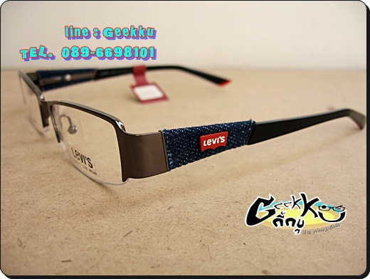 กรอบ แว่นตา Levi's ทรงครึ่งกรอบสีกัน(ดำ-เทา)   