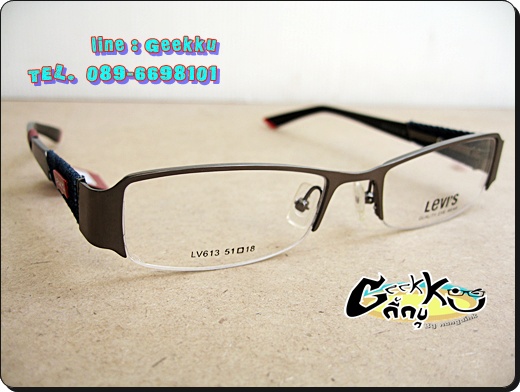 กรอบ แว่นตา Levi's ทรงครึ่งกรอบสีกัน(ดำ-เทา)   