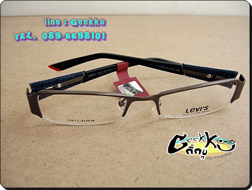 กรอบ แว่นตา Levi's ทรงครึ่งกรอบสีกัน(ดำ-เทา)   