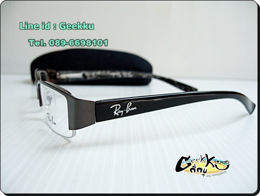 กรอบแว่น Ray Ban  ทรงครึ่งกรอบสีกัน(ดำ-เทา) 