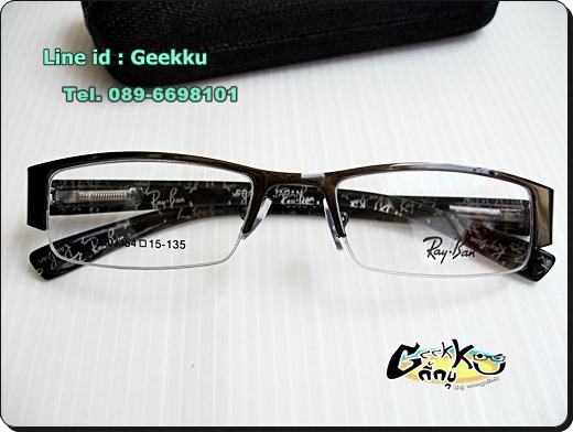 กรอบแว่น Ray Ban  ทรงครึ่งกรอบสีกัน(ดำ-เทา) 