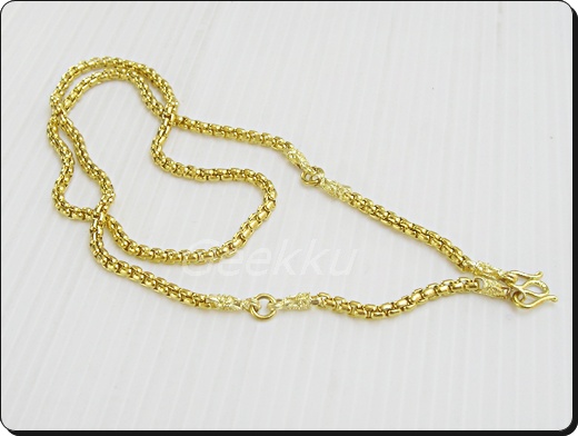 สร้อยคอเนื้อทองเหลืองแท้ ยาว 25 นิ้ว 3 ห่วง