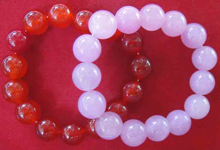 (((วัดใจเคาะเดียวแดง)))สร้อยข้อมือหินอัญมณี (Lucky stone)" แก้ปีชง 2558 ขนาด 13 ม.ม. สวยจริง ถูกๆ...