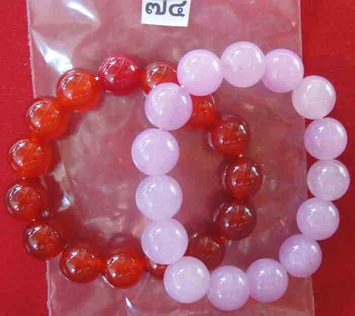 (((วัดใจเคาะเดียวแดง)))สร้อยข้อมือหินอัญมณี (Lucky stone)" แก้ปีชง 2558 ขนาด 13 ม.ม. สวยจริง ถูกๆ...