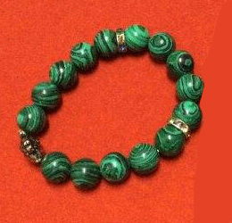 สร้อยข้อมือหินมาลาไคท์ ขนาด 10 mm