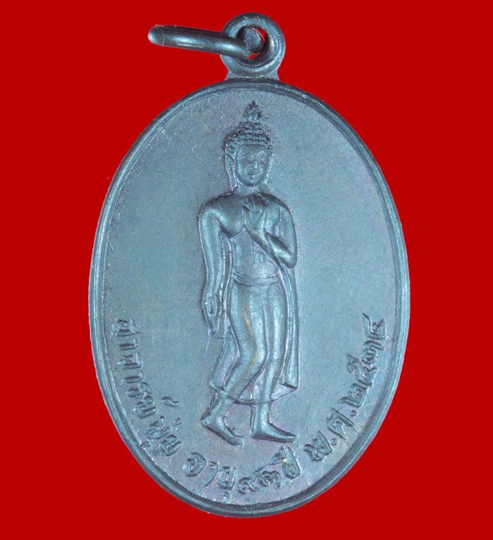 เหรียญพระกำแพงแขย่ง หลวงพ่อมุ่ย วัดป่าระกำเหนือ อ.ปากพนัง จ.นครศรีธรรมราช ปี ๒๕๓๔ 2