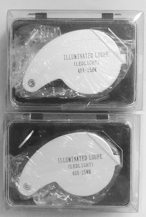 ##วัดใจ ## กล้อง ส่องพระ แบบมีไฟ LED 40x25 MM จำนวน 2 ตัว /เคาะเดียว 227