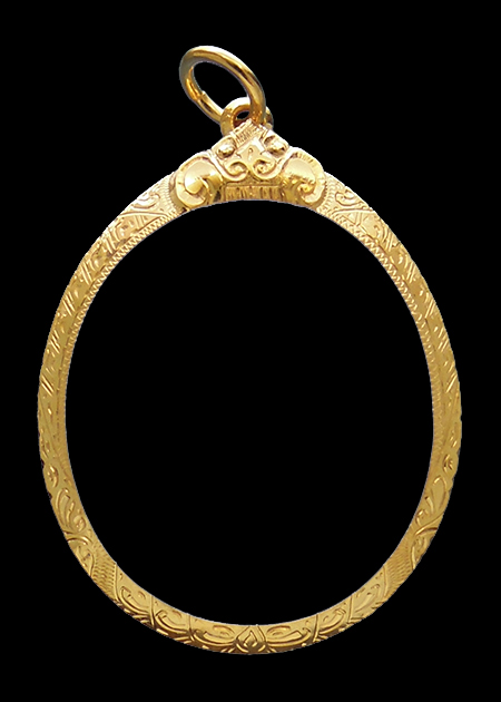 กรอบทอง ยกซุ้ม ใส่ เหรียญรุ่น9 พระอาจารย์ฝั้น อาจาโร วัดป่าอุดมสมพร จ.สกลนคร น้ำหนัก2.29กรัม