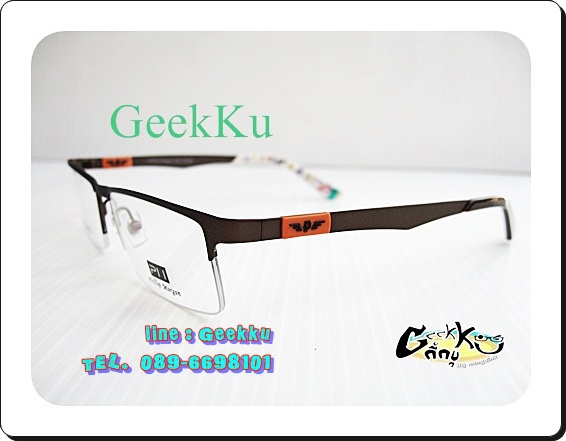 กรอบแว่นตา Phillip Morgan ทรงครึ่งกรอบสีน้ำตาล 