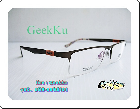 กรอบแว่นตา Phillip Morgan ทรงครึ่งกรอบสีน้ำตาล 