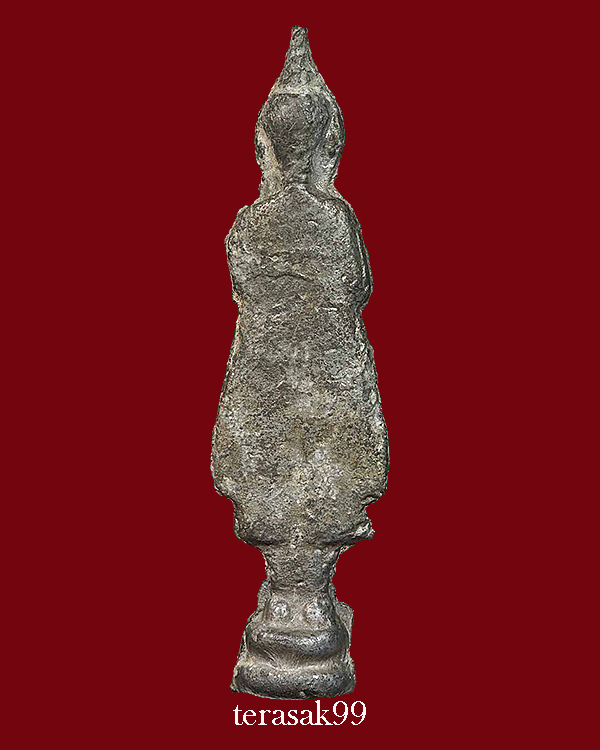 พระกรุวัดเลียบ พิมพ์ยืน(ปางห้ามสมุทร) เนื้อชินเงิน กรุงเทพฯ