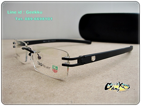 กรอบแว่นตา Tag ทรงเจาะน๊อต สีดำ 