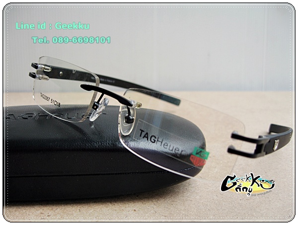 กรอบแว่นตา Tag ทรงเจาะน๊อต สีดำ 