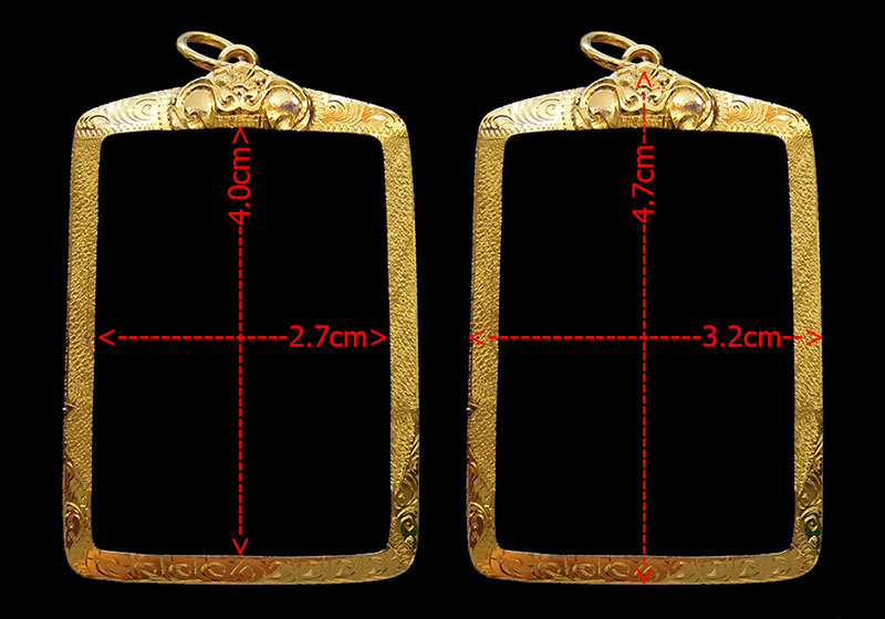 กรอบทอง ยกซุ้ม มือ1ใส่ พระสมเด็จ100ปี วัดระฆัง ,พระสมเด็จยันต์ห้า, ยันต์สาม หลวงปู่ทิม 3.95กรัม