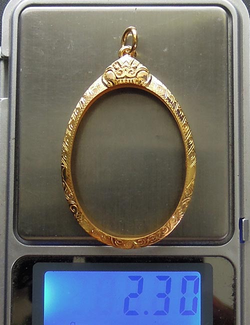 กรอบทอง ยกซุ้ม มือ1ใส่ เหรียญปรก8รอบ ปรกไตรมาส ห่วงเชื่อม เจริญพร วัดยายร้า หลวงปู่ทิม2.30g