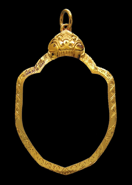 กรอบทอง ยกซุ้ม มือ1ใส่ เหรียญมังกรคู่ หลวงปู่หมุน วัดบ้านจาน จ.ศรีสะเกษ, หลวงพ่อเอีย วัดบ้านด่าน3.0g