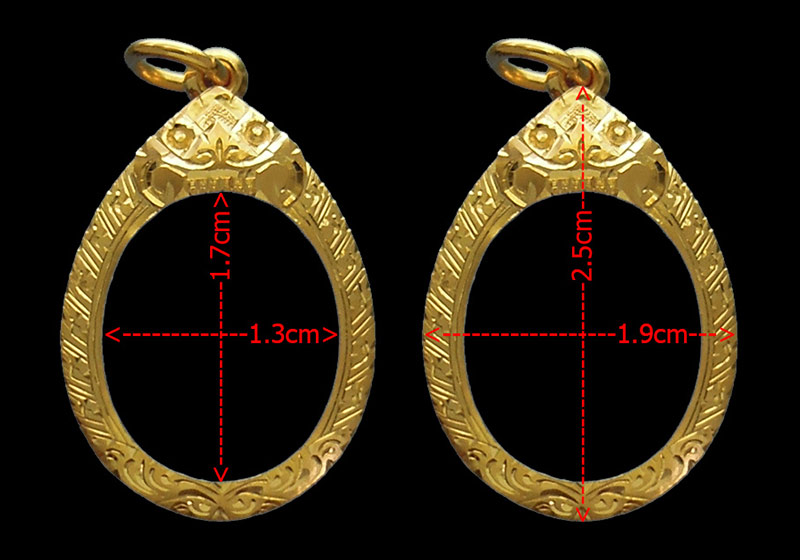 กรอบทอง ยกซุ้ม มือ1ใส่เหรียญเม็ดแตง06, 08 หลวงปู่ทวด วัดช้างให้ จ.ปัตตานี น้ำหนัก1.65กรัม