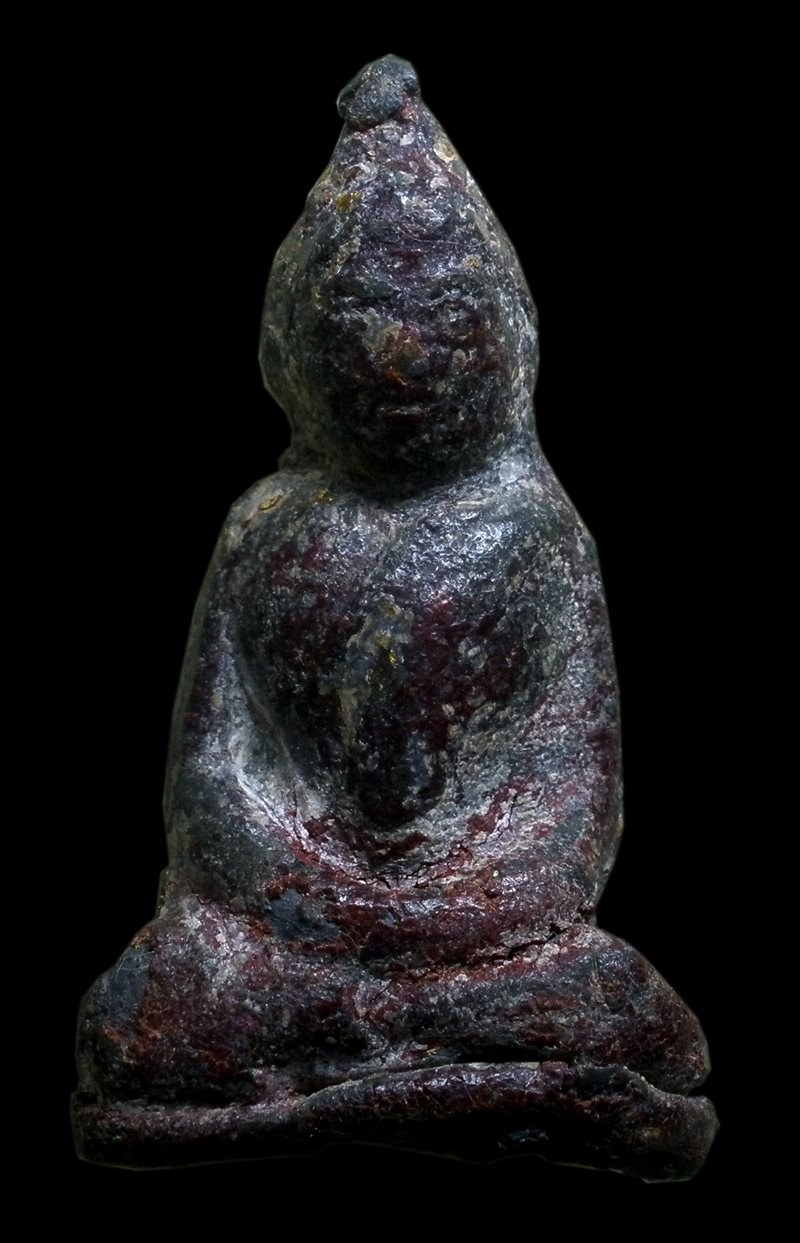 พระกรุวัดเชิงท่า นนทบุรี เนื้อตะกั่ว สนิมแดง ปิดทอง