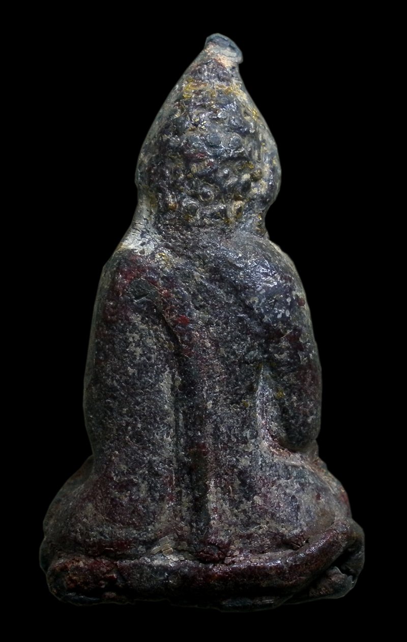 พระกรุวัดเชิงท่า นนทบุรี เนื้อตะกั่ว สนิมแดง ปิดทอง