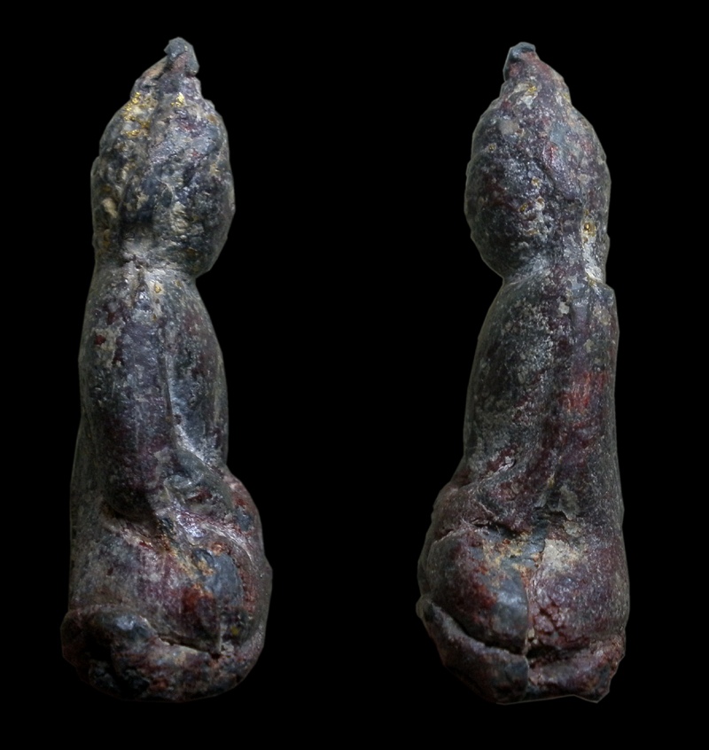 พระกรุวัดเชิงท่า นนทบุรี เนื้อตะกั่ว สนิมแดง ปิดทอง