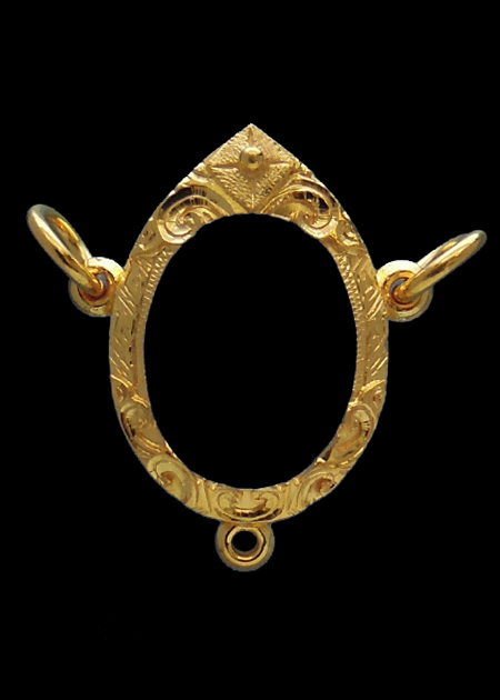 กรอบทอง3ห่วง ยกซุ้มบน+ล่าง มือ1 ใส่ เหรียญเม็ดแตง 06, 08หลวงปู่ทวด วัดช้างให้ จ.ปัตตานี2.79กรัม