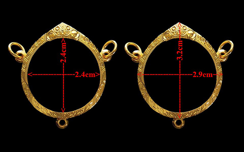 กรอบทองกลม3ห่วง มือ1ใส่ ลูกอมผงพลายกุมาร หลวงปู่ทิม วัดละหารไร่ จ.ระยอง, พระปิดตาทั่วไป2.56g