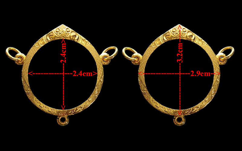 กรอบทองกลม3ห่วง มือ1ใส่ ลูกอมผงพลายกุมาร หลวงปู่ทิม วัดละหารไร่ จ.ระยอง, พระปิดตาทั่วไป2.76g