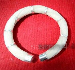 กำไลขนหางช้าง สีดอกเลา หุ้มด้วยเงินแท้